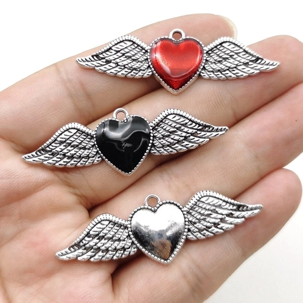 1 Piece Zinc Alloy Gold Plated Wings Pendant