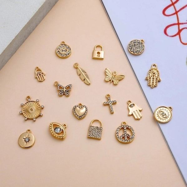 1 Piece Zinc Alloy Zircon Solid Color Pendant