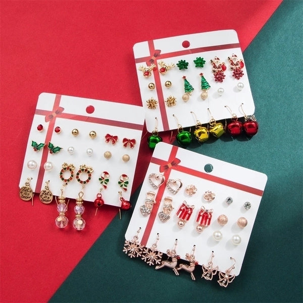 1 Set Cute Candy Bow Knot Snowflake Plating Alloy Earrings