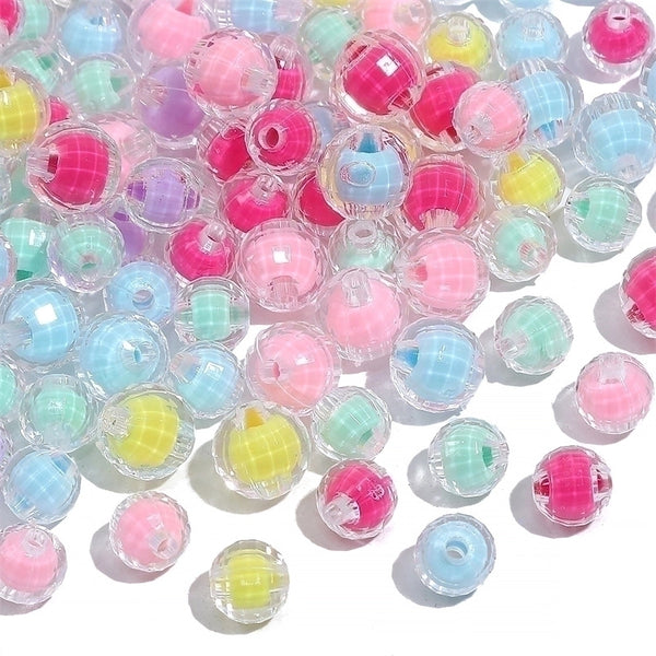 1 Set Diameter 10mm Diameter 8mm Hole 2~2.9mm Arylic Round Beads