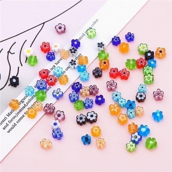 1 Set Hole 1~1.9mm Glass Flower Beads