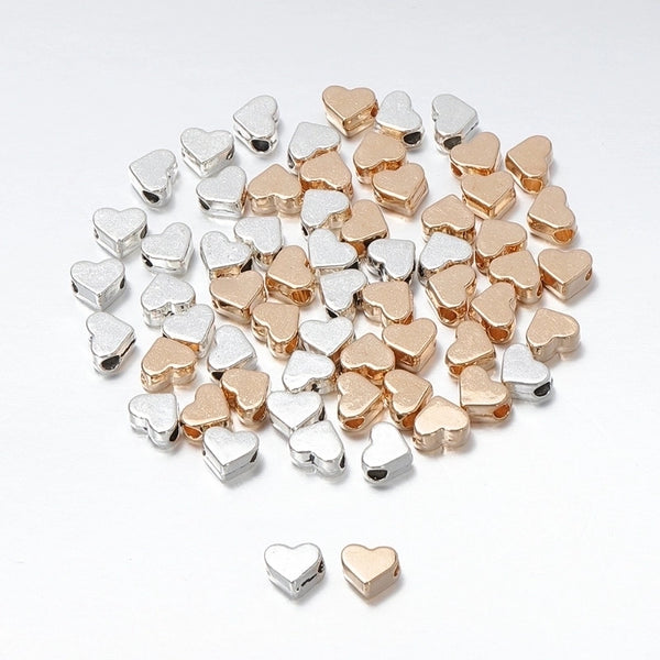 1 Set Hole 1~1.9mm Tungsten Alloy Gold Plated Heart Shape Beads