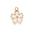 10 PCS/Package 14 * 17mm Alloy Rhinestones Pearl Flower Polished Pendant