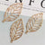 10 PCS/Package 21 * 52mm Metal Leaves Polished Pendant