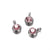 10 PCS/Package 304 Stainless Steel Birthstone Round Pendant