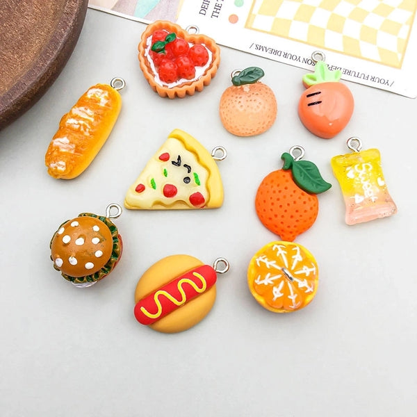 10 Models Per Model 1, 10/Pack Resin Fruit Hamburger Carrot Pendant