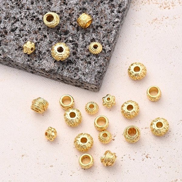 10 Pcs/Package 1 Set 20 Pcs/Package 3.5 ~ 4x5mm 3x5mm 5x5.5mm Hole 1~1.9mm Hole 2~2.9mm Hole 3~3.9mm Alloy 18K Gold Plated Waves Lines Floral Polished Beads Spacer Bars