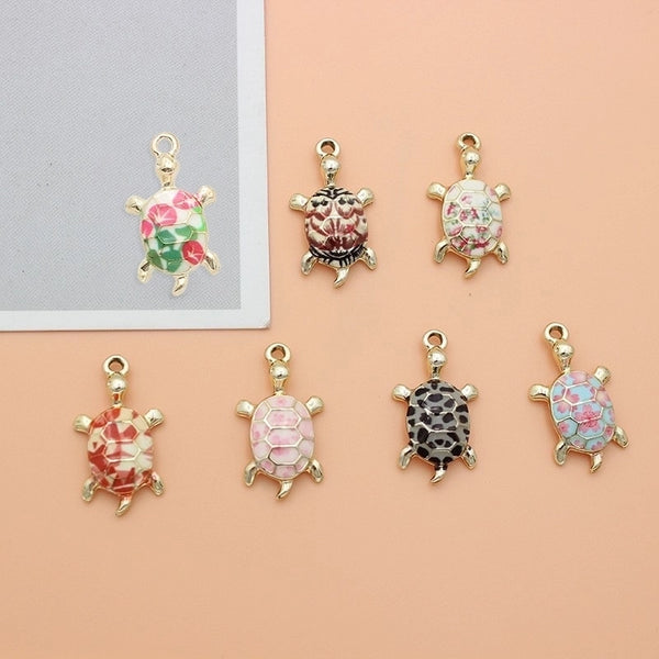 10 PCS/Package 1.4*2.4cm Alloy Tortoise Pendant