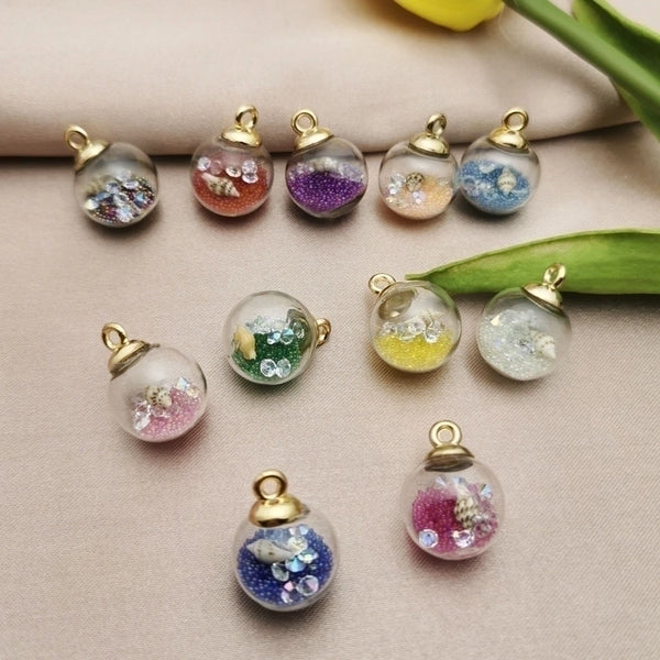 10 PCS/Package 16 * 21mm Glass Glass Ball Shell Pendant