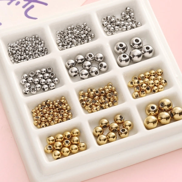 10 PCS/Package 20 PCS/Package Diameter 10mm Diameter 4mm Diameter 8mm 201 Stainless Steel Geometric Beads