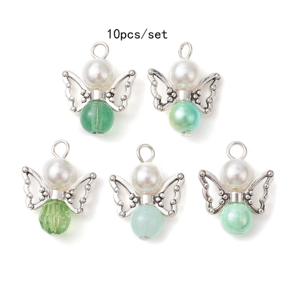 10 PCS/Package 23*18mm Hole 3~3.9mm Arylic Acrylic Angel Wings Pendant