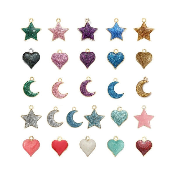 10 PCS/Package Alloy Heart Shape Pendant