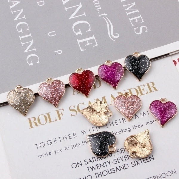 10 PCS/Package Alloy Heart Shape Pendant