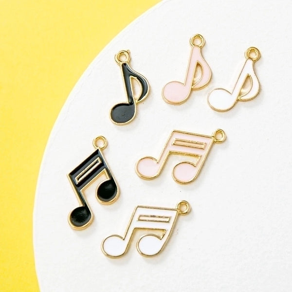 10 PCS/Package Alloy Notes Pendant