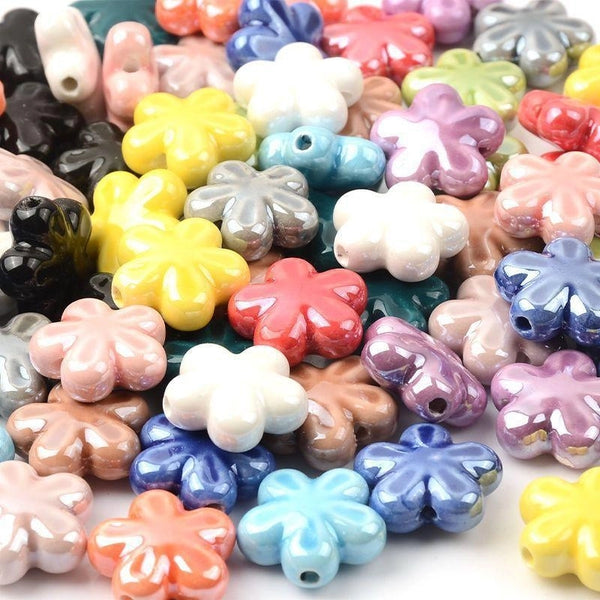 10 PCS/Package Ceramic Beads Solid Color Beads