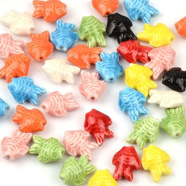 10 PCS/Package Ceramics Solid Color Beads