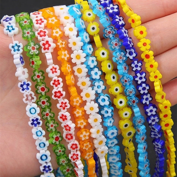 10 PCS/Package Glass Flower Beads