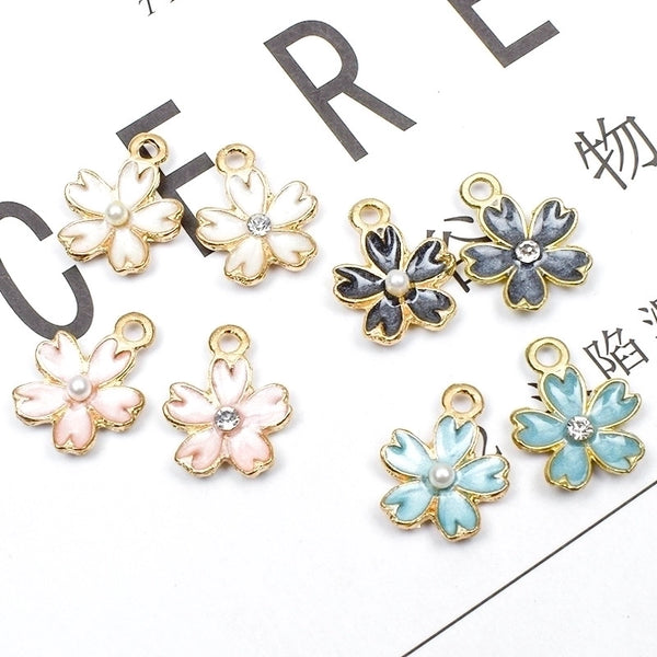 10 Pcs/package Ig Style Sweet Flower Alloy Enamel Inlay Jewelry Accessories