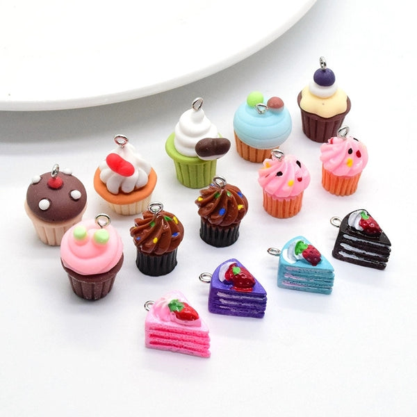 10 PCS/Package Plastic Resin Ice Cream Pendant