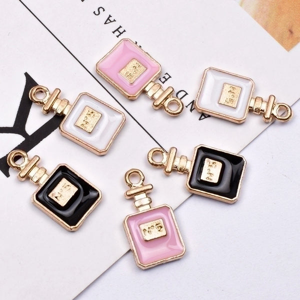 10 Pcs/package Simple Style Perfume Bottle Alloy Enamel Jewelry Accessories