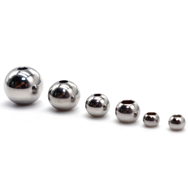 100 PCS/Package 202 Stainless Steel Solid Color Beads