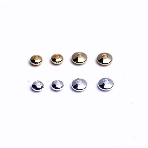 100 PCS/Package Diameter 4mm Diameter 5mm Hole 1~1.9mm Copper 14K Gold Plated 18K Gold Plated Solid Color Polished Spacer Bars