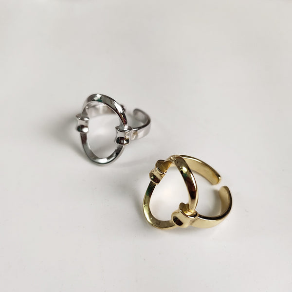 925 Sterling Silver IG Style Ellipse Geometric Silver Electroplating Rings