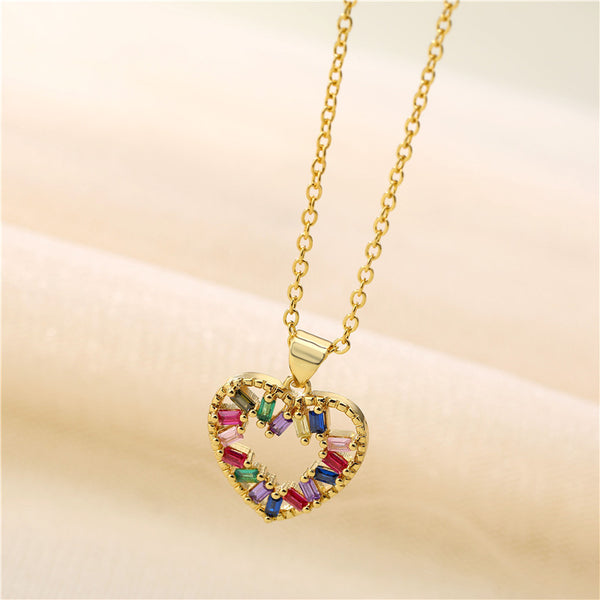 Women Heart Silver Electroplating Necklaces