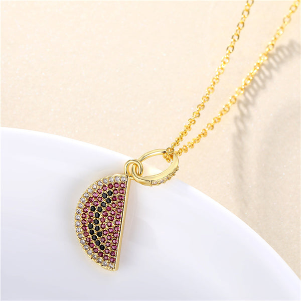 Women Watermelon Silver Electroplating Necklaces