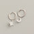 925 Sterling Silver Women Silver Diamond Inlay Earrings