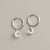 925 Sterling Silver Women Natural Circle Silver Diamond Inlay Earrings