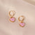 Fashion Heart Alloy Oil Dripping Stud Earrings