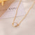 Women Leaf Alloy Gem Inlay Necklaces