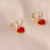 Fashion Heart Alloy Oil Dripping Stud Earrings