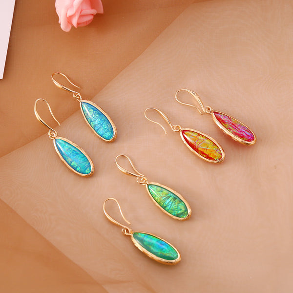 Women Droplet Gemstone Stud Earrings