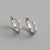 925 Sterling Silver Minimalist Women Quadrilateral U-Shape Silver Diamond Inlay Earrings