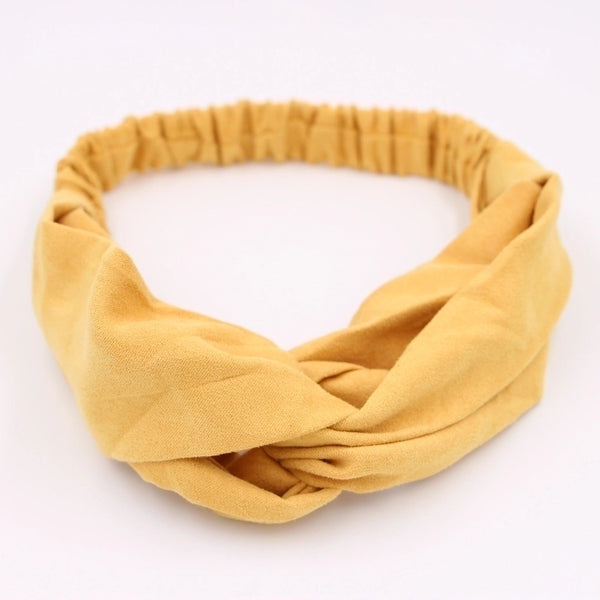 Solid Color Cloth Cross Hair Band Korean Simple Headband