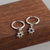 925 Sterling Silver Cute Octagram Silver Diamond Inlay Stud Earrings