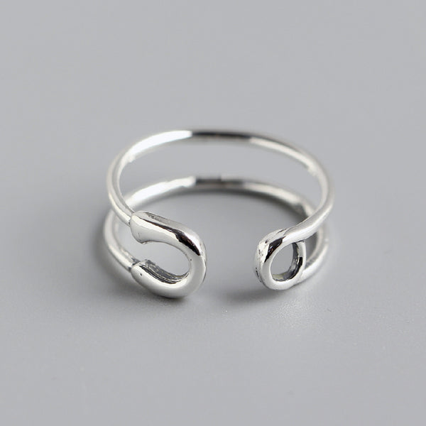 925 Sterling Silver Chic Women Circle Silver Polishing Rings