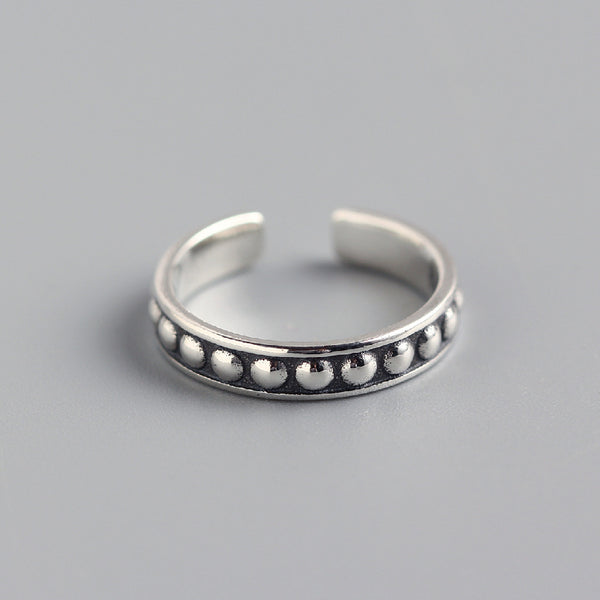 925 Sterling Silver Retro Women Vintage Silver Polishing Rings