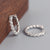 925 Sterling Silver Moderate Luxury Circle Silver Diamond Inlay Stud Earrings