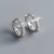 925 Sterling Silver Cute & Edgy Cross Silver Diamond Inlay Stud Earrings