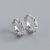 925 Sterling Silver Fashion Women Round Silver Diamond Inlay Earrings