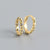 925 Sterling Silver Fashion Women Round Silver Diamond Inlay Earrings