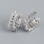 925 Sterling Silver Refreshing Petal Silver Diamond Inlay Stud Earrings