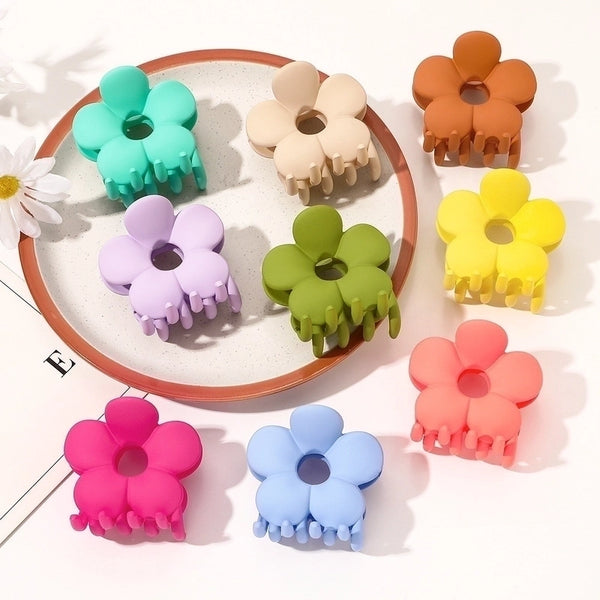 Frosted Candy Color Flower Shark Clip