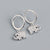 925 Sterling Silver Niche Elephant Chinese Zodiac Animal Silver Diamond Inlay Stud Earrings