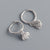 925 Sterling Silver Niche Shell Silver Diamond Inlay Stud Earrings