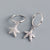 925 Sterling Silver Niche Shell Silver Diamond Inlay Stud Earrings