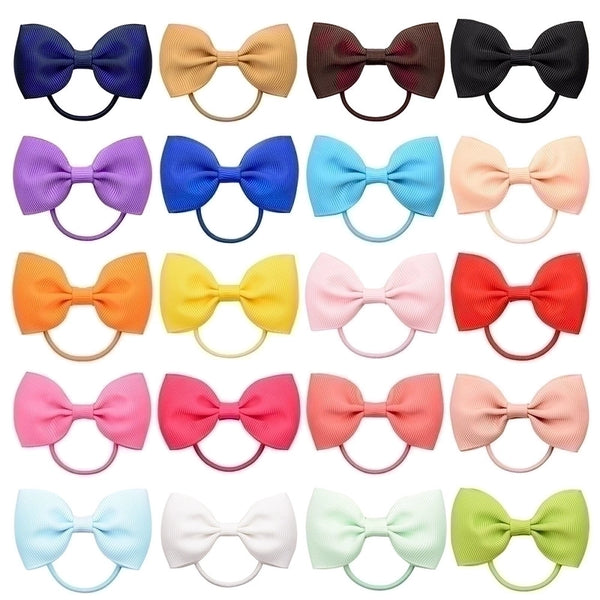 European And American Hair Accessories Children's Solid Color Bow Cute Hair Tie